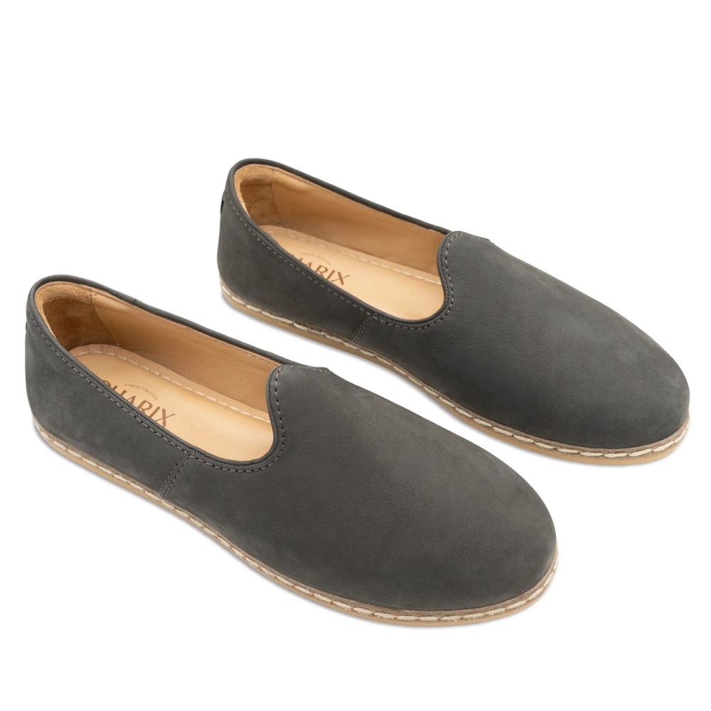 CHARI Womens  Size 6 Charcoal Slip-On Loafers Nubuck Suede Grey Slip-On